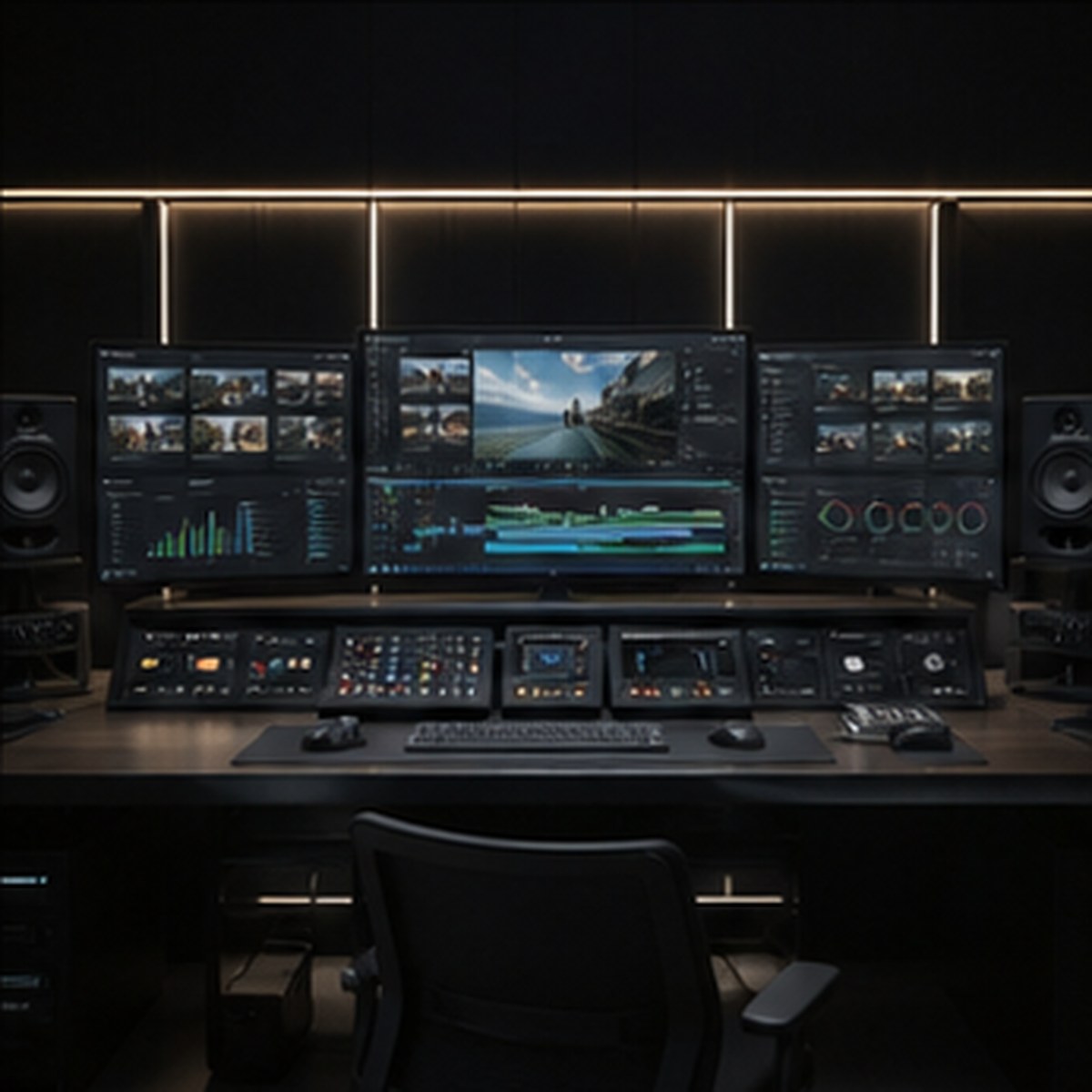 Post-production team working together